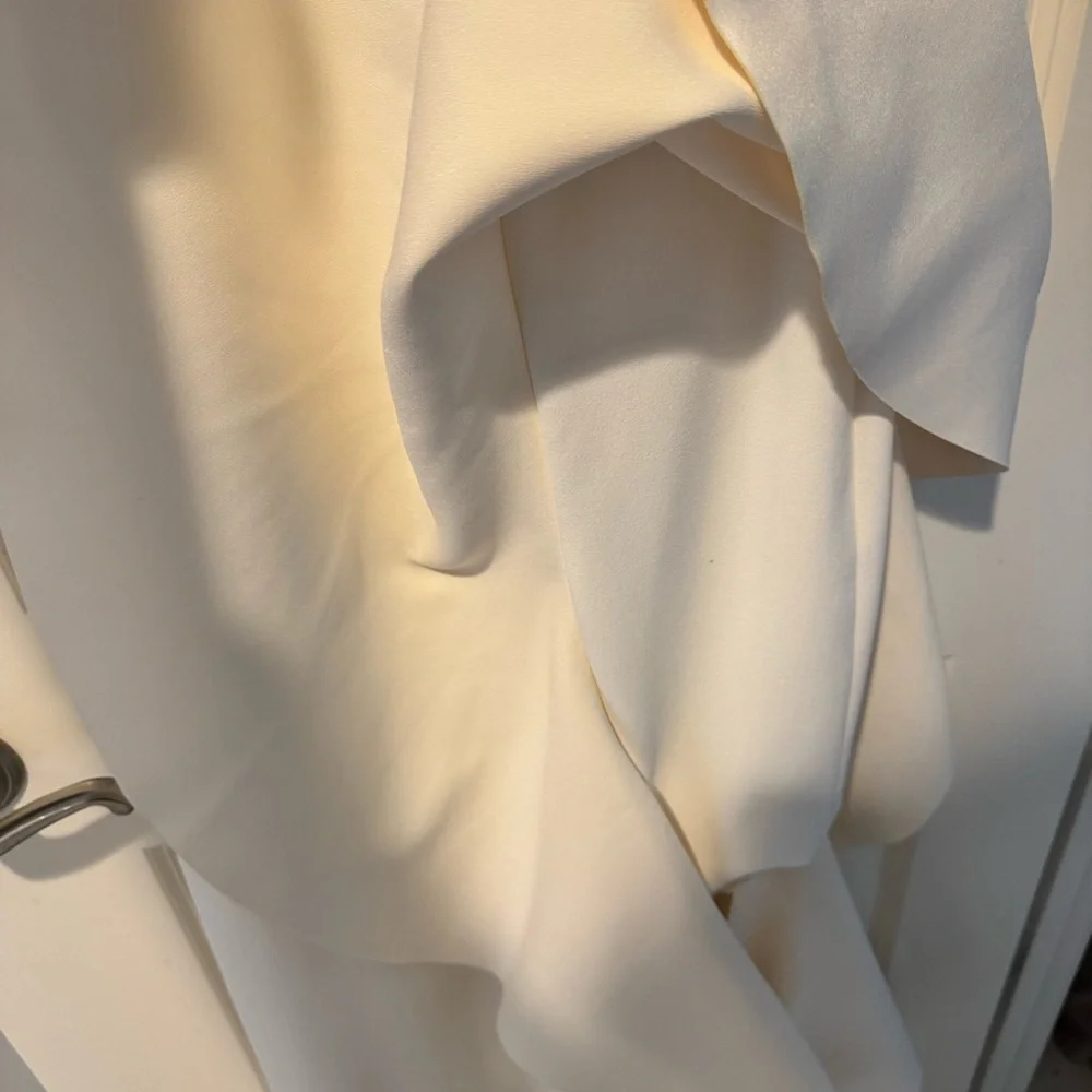 Solace London Naya Ruffle Dress In Cream - Picture 6 of 9